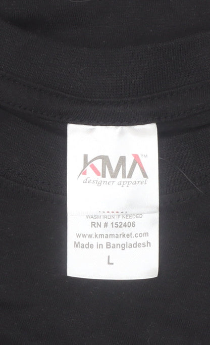 KMA Men's Black Florida Graphic Short Sleeve Cotton T-Shirt Size L