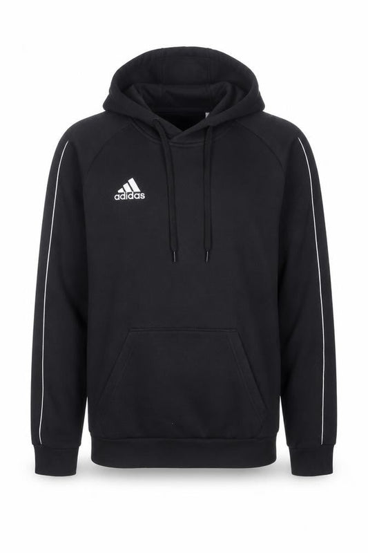 Front view of Adidas Men's Black Pullover Hoodie Small Sports Fleece