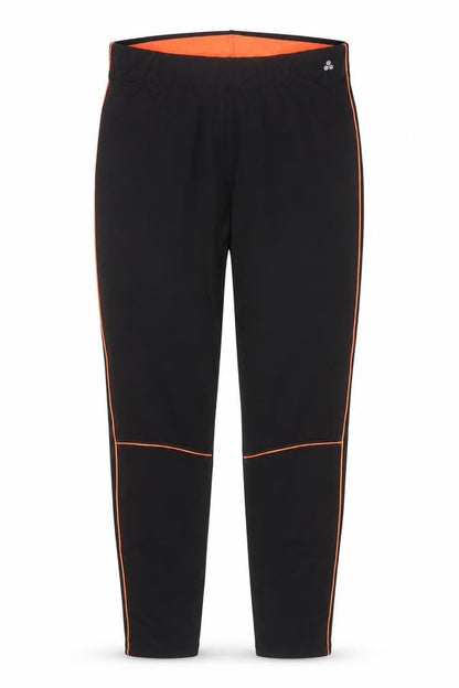 Front view of Papaya Active Black Orange Trim Women's M Leggings Polyester Elastane