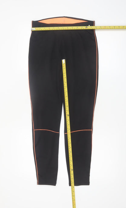 Papaya Active Black Orange Trim Women's M Leggings Polyester Elastane