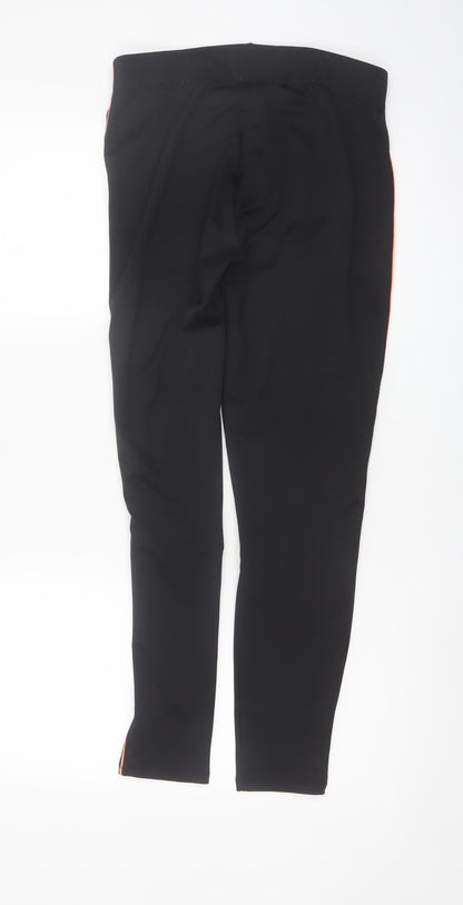 Papaya Active Black Orange Trim Women's M Leggings Polyester Elastane