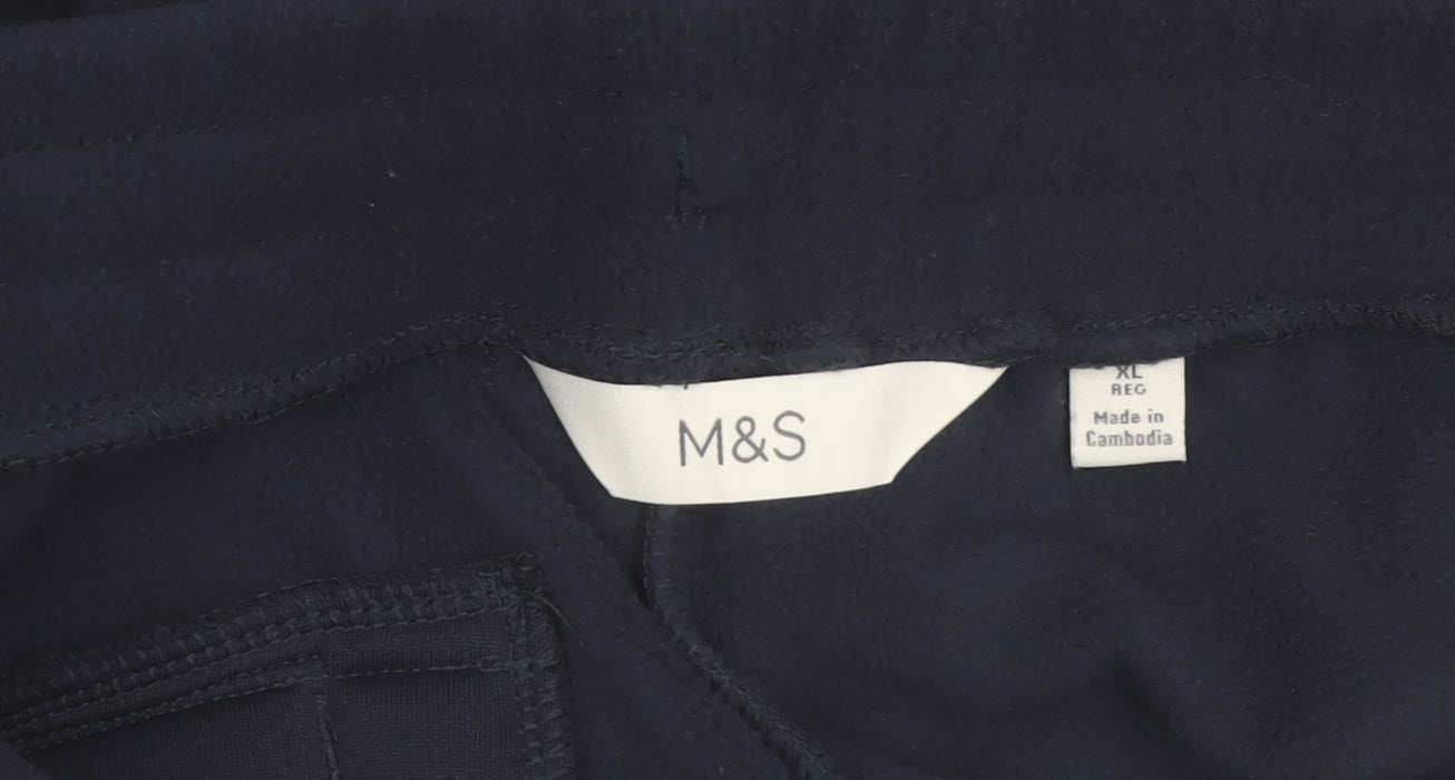 Marks and Spencer Men’s Black Fleece Sweatpants XL Regular