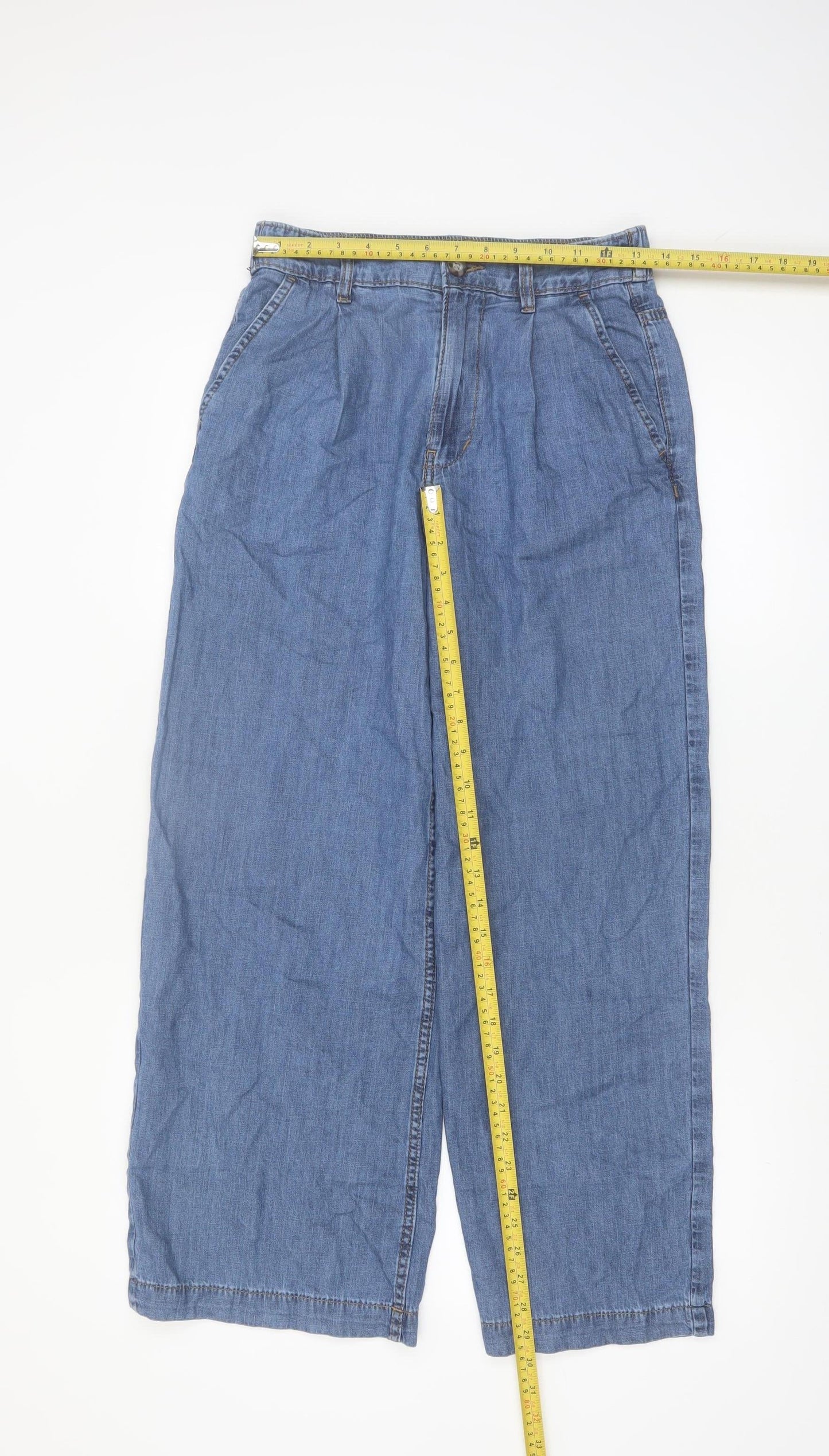 Marks and Spencer Women’s Blue Wide-Leg Jeans Size 8 Short