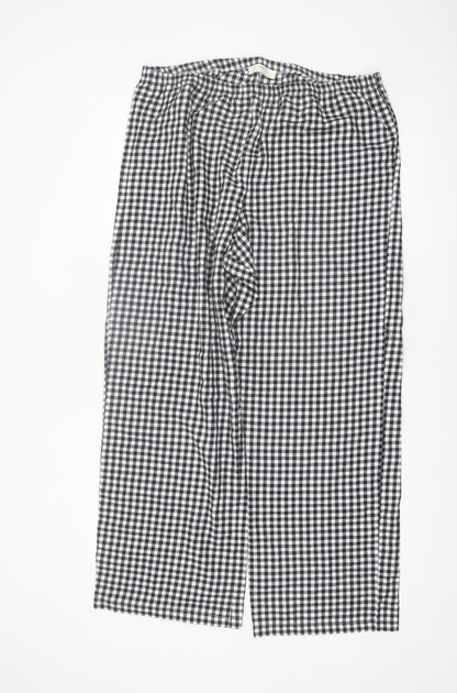 Marks and Spencer Women Black Check Cotton Pyjama Pants L