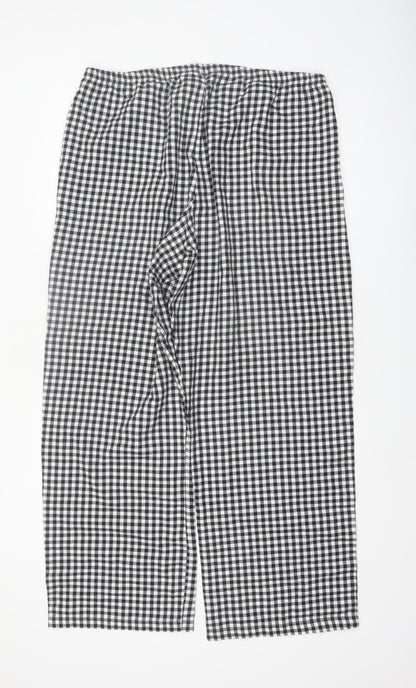 Marks and Spencer Women Black Check Cotton Pyjama Pants L