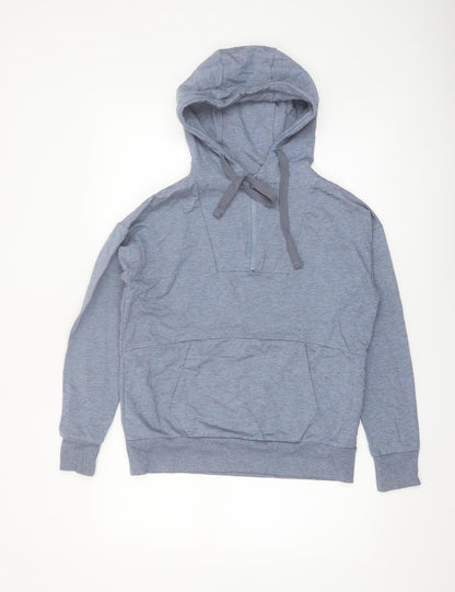 BAM Women's Blue 1/4 Zip Hooded Pullover Sweatshirt Size S