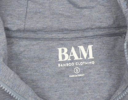BAM Women's Blue 1/4 Zip Hooded Pullover Sweatshirt Size S