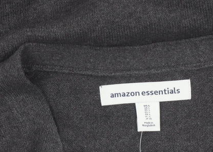 Amazon Essentials Men Grey Cotton Button Cardigan L Regular Fit
