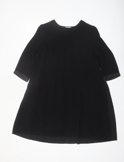 Claudie Pierlot Women Black 8 Pleated Shift Knee Length Dress
