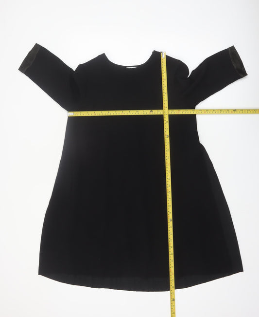 Claudie Pierlot Women Black 8 Pleated Shift Knee Length Dress
