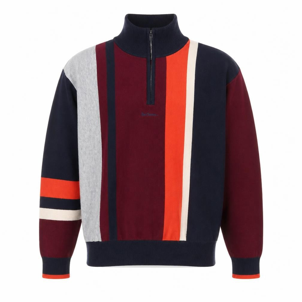Urban Outfitters Mens Multicoloured Striped 1/4 Zip Jumper Size M
