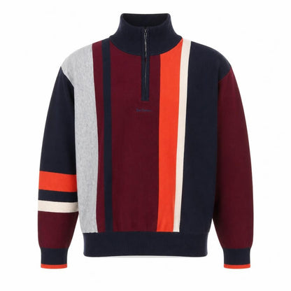 Urban Outfitters Mens Multicoloured Striped 1/4 Zip Jumper Size M