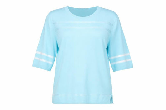Front view of Dunnes Women Blue Basic Short Sleeve Crew Neck T-Shirt S