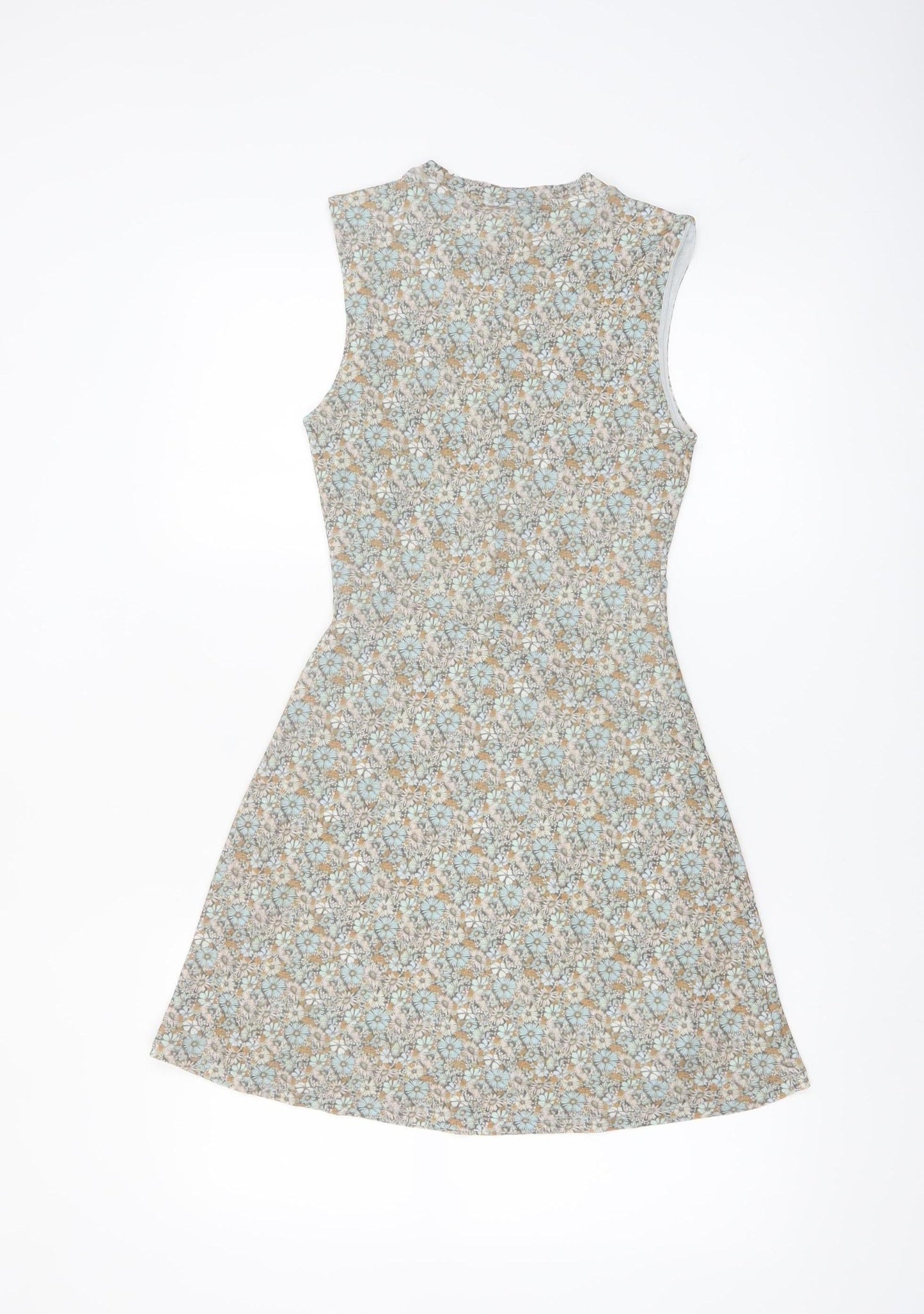 Topshop Women's Multicoloured Floral A-Line Sleeveless Dress Size 8