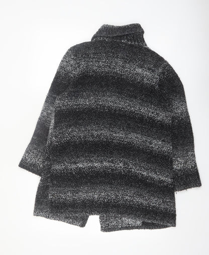 Roman Originals Womens Grey Collared Chunky Knit Cardigan M