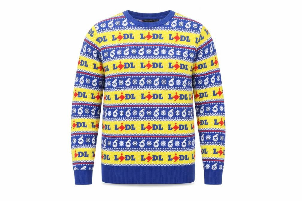 Livergy Men’s Blue Lidl Christmas Fair Isle Crew Neck Jumper M