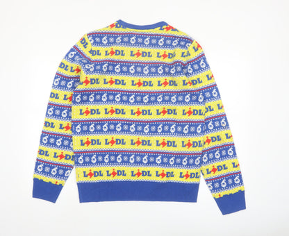 Livergy Men’s Blue Lidl Christmas Fair Isle Crew Neck Jumper M
