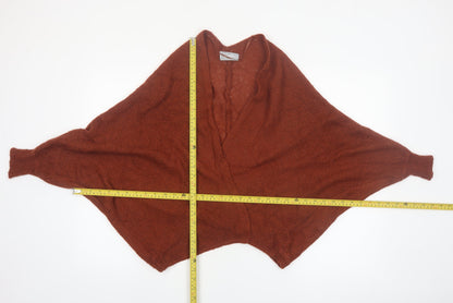 Wallis Women’s Brown Wrap Knit Jumper S V-Neck Dolman Sleeve