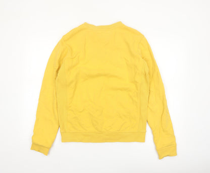 Tommy Hilfiger Boys Yellow Pullover Sweatshirt Size 176 Crew Neck Logo