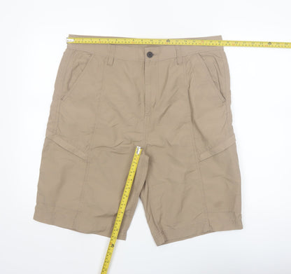 Dunnes Stores Men's Beige Cargo Shorts Size L 36in Cotton Blend