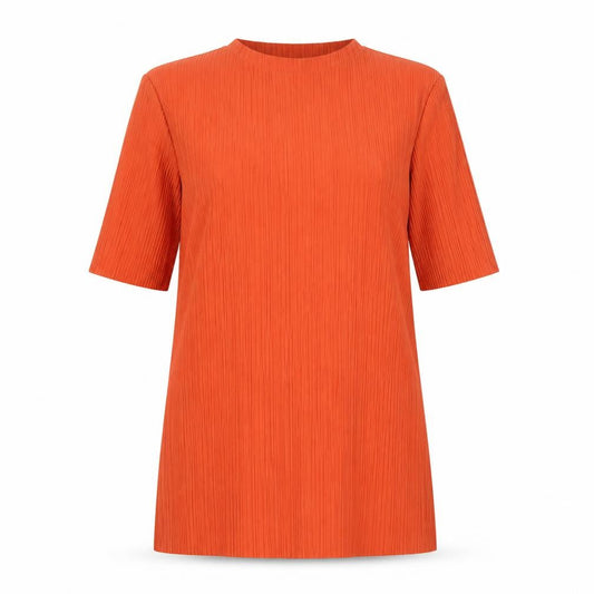 Dorothy Perkins Women’s Orange Pleated Basic T-Shirt UK 10