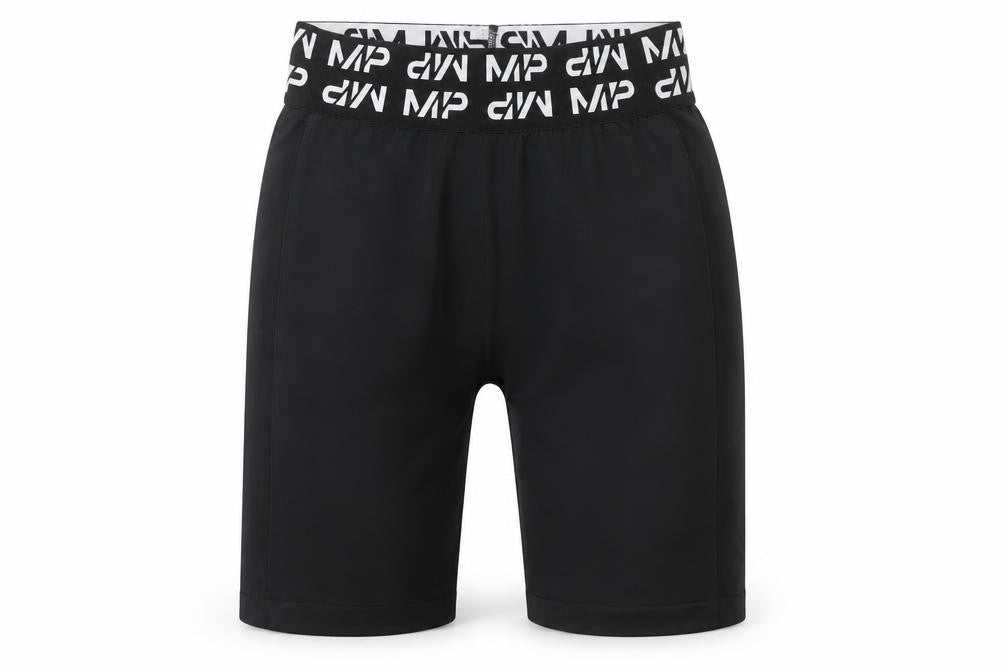 Myprotein Womens Black Biker Activewear Shorts Size M Elastic Waist Stretch