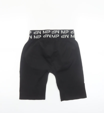 MP Womens Black Biker Activewear Shorts Size M Elastic Waist Stretch