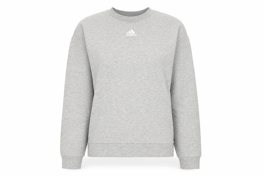 Adidas Women Grey Small Crew Neck Pullover Sweatshirt