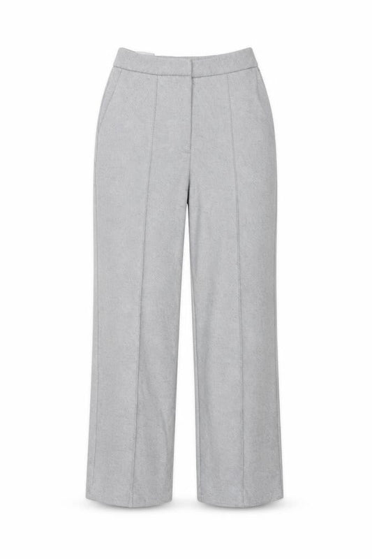 Topshop Women Grey Size 10 Straight Leg Trousers