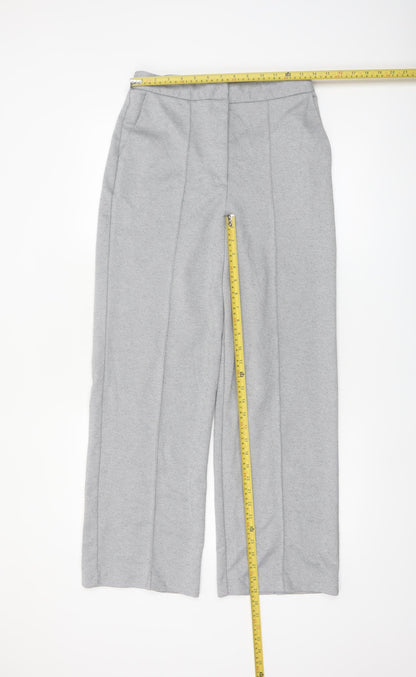 Topshop Women Grey Size 10 Straight Leg Trousers