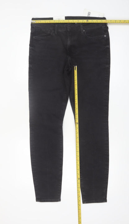 H&M Mens Black Skinny Mid Waist Stretch Denim Jeans M