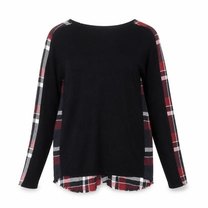 Desigual Womens Black Check Tunic Blouse XS Long Sleeve