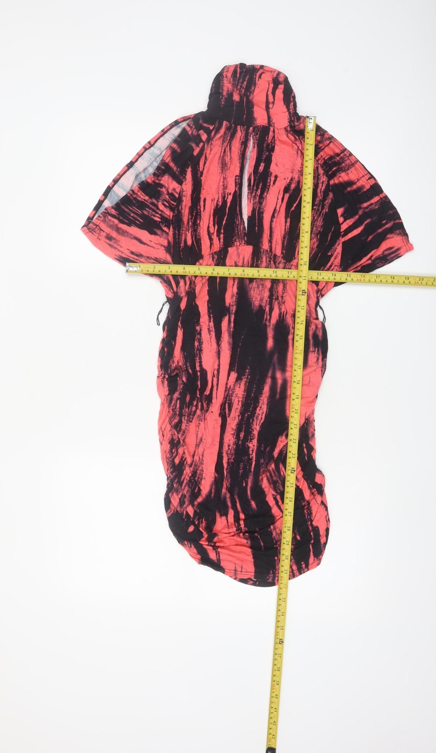 Tally Weijl Womens Red Black Tie Dye Bodycon Dress Size 10