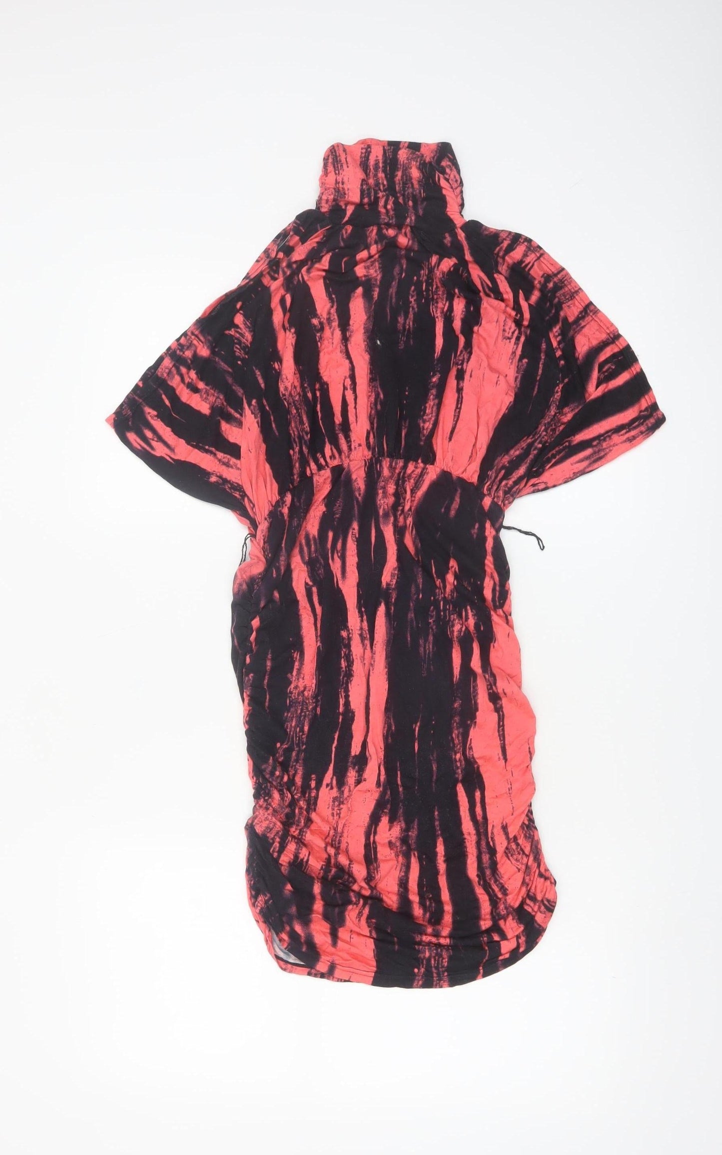 Tally Weijl Womens Red Black Tie Dye Bodycon Dress Size 10