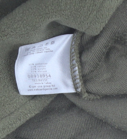 Marks and Spencer Women's Green Striped Cowl Neck Cardigan L