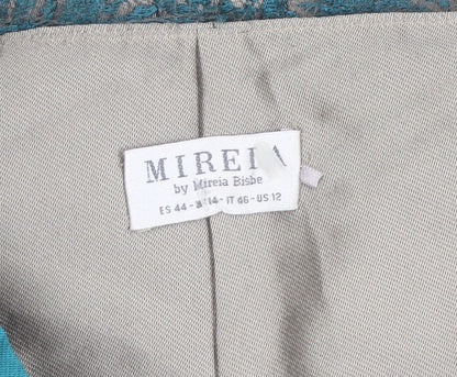 Mireia Bisbe Women Blue Lace Sheath Dress Size 14 Formal