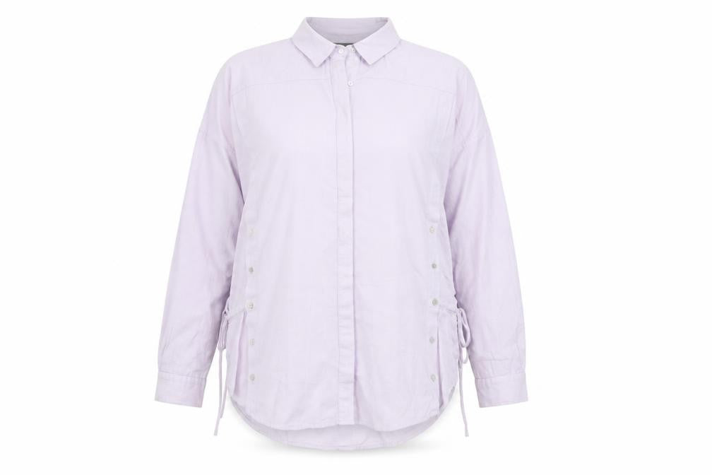 Mint Velvet Women's Purple Cotton Button-Up Shirt Size 14