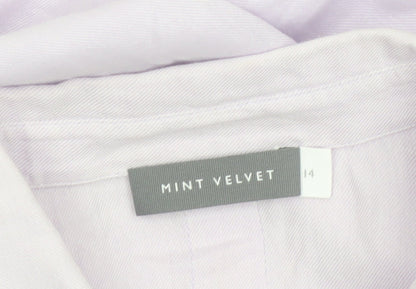 Mint Velvet Women's Purple Cotton Button-Up Shirt Size 14