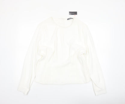 Dunnes Women Ivory Long Sleeve Woven Blouse Size 16