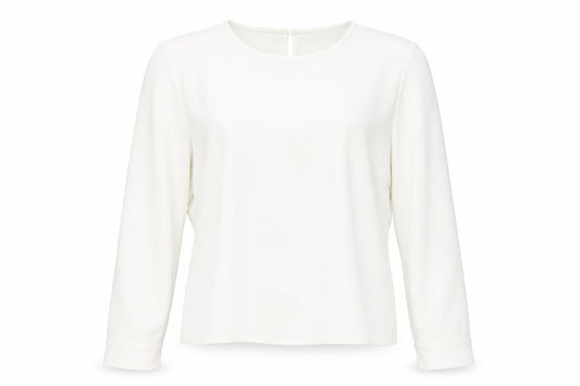 Front view of Dunnes Women Ivory Long Sleeve Woven Blouse, size 16