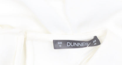 Dunnes Women Ivory Long Sleeve Woven Blouse Size 16