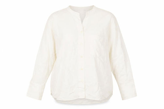 Zara Women Ivory Viscose Long Sleeve Button Blouse XL
