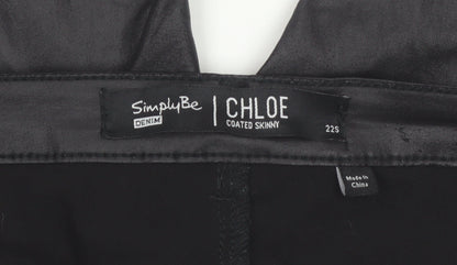 Simply Be Women's Black Coated Skinny Jegging Size 22 Plus