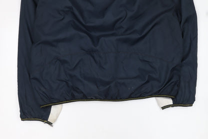 Nautica Men's Blue 2XL Windbreaker Hooded Jacket Polyester
