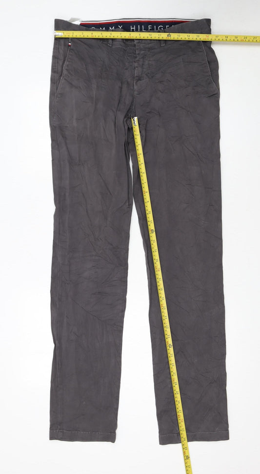 Tommy Hilfiger Men’s Grey Chino Straight Fit Trousers 33x36