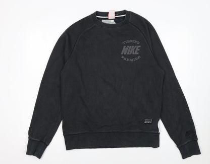 Nike Women Black Medium Pullover Sweatshirt Cotton Blend