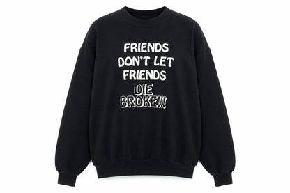 Jerzees Women Black XL Pullover Sweatshirt Friends Quote Print