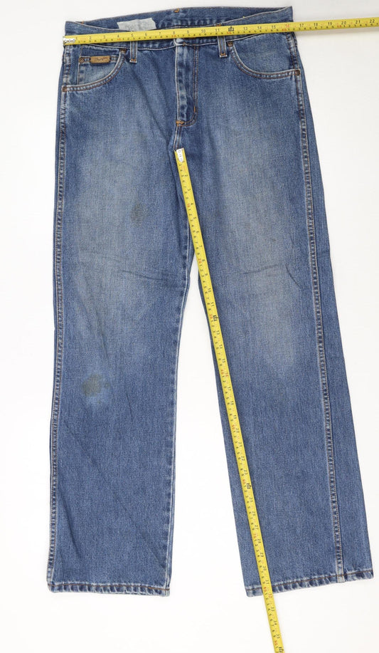 Wrangler Men's Blue Bootcut Denim Jeans W32 L32 Regular Fit