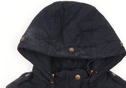 Barbour Women’s Blue Quilted Hooded Jacket Size 10
