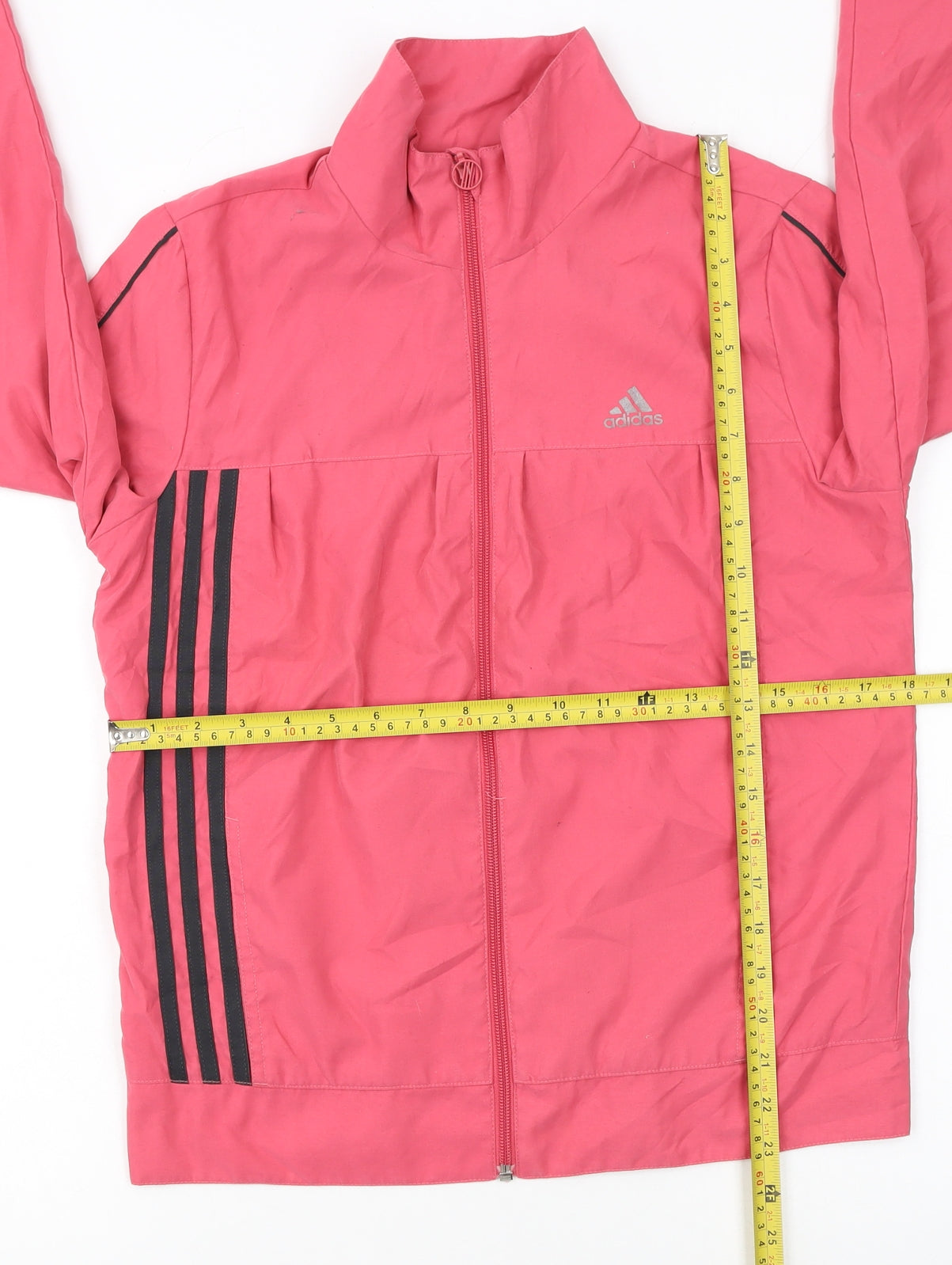 Adidas Girls Pink Track Jacket 14 Years Full Zip Lightweight Sports Top